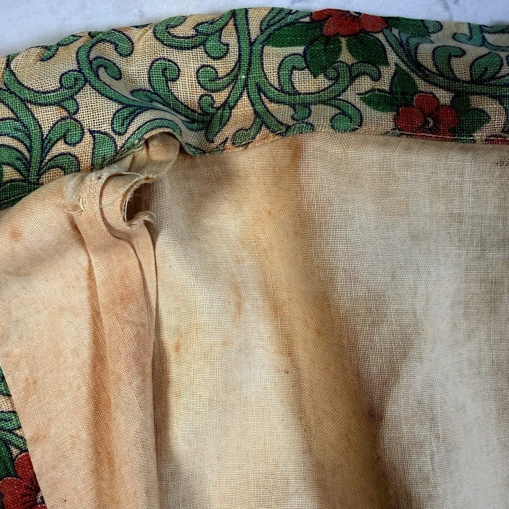 VTG Clothes Line Clothes Pin Holder Bag Hand Made 1960's Floral Dress Laundry